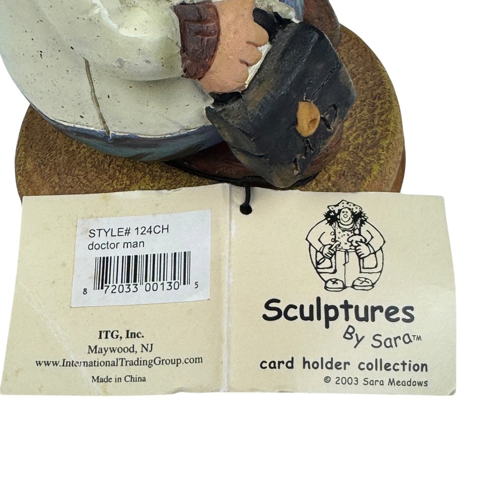 Doctor Man Card Holder Collection Sara Meadows Artist 2003 Figurine Sculpture - Picture 8 of 10